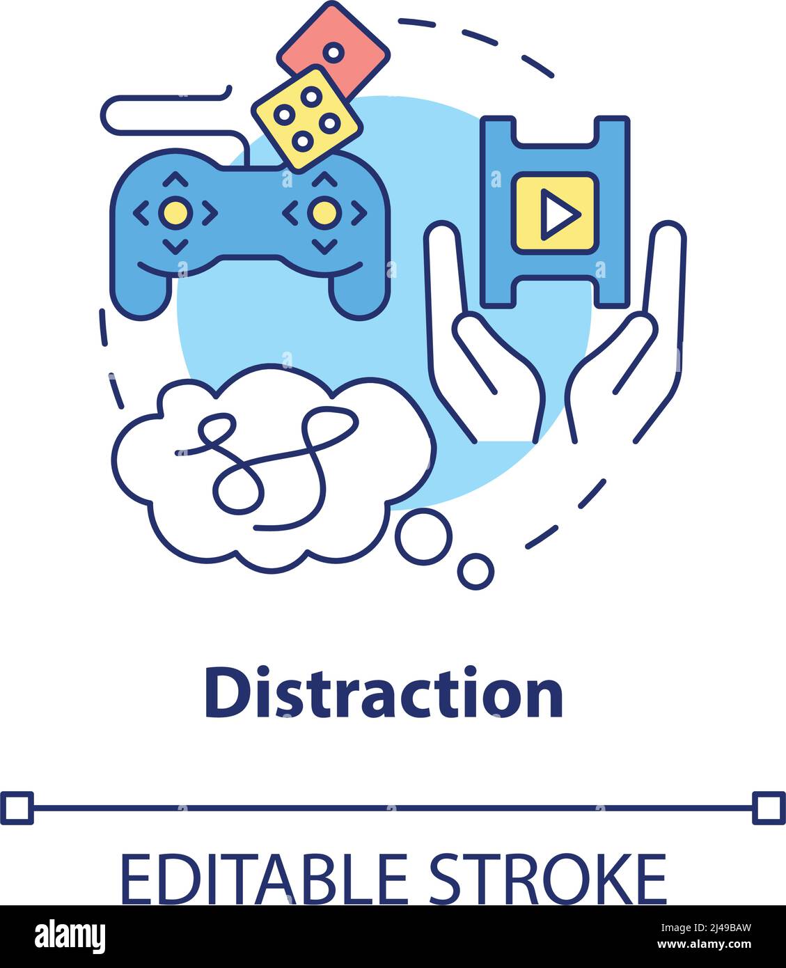 Distraction concept icon Stock Vector Image & Art - Alamy