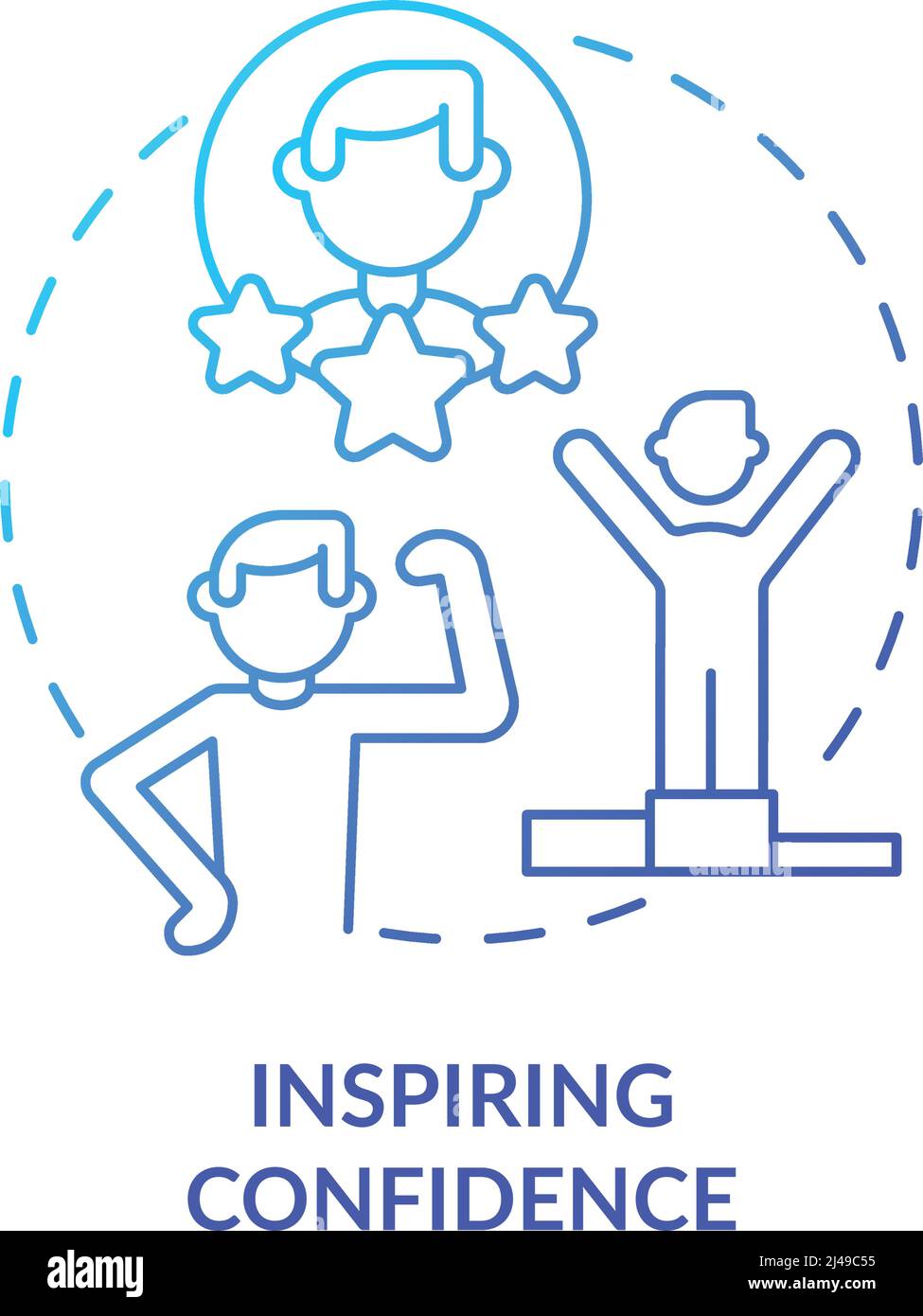 Inspiring confidence blue gradient concept icon Stock Vector