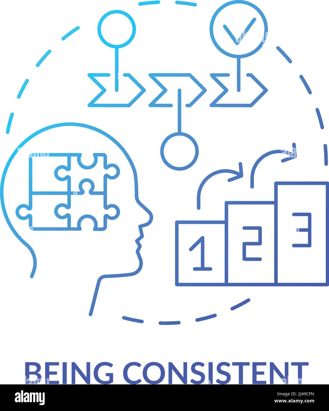 Being consistent blue gradient concept icon Stock Vector Image & Art ...