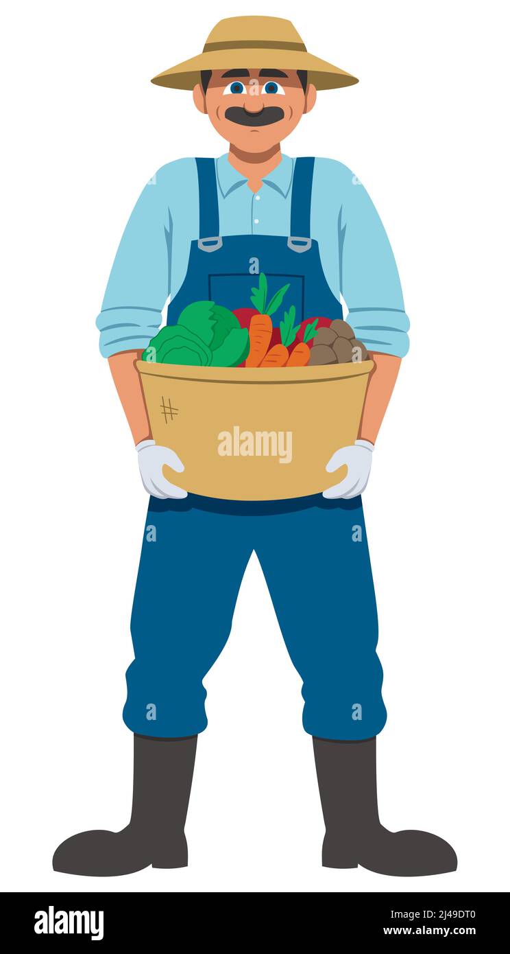 Farmer harvesting tomato farm Stock Vector Images - Alamy