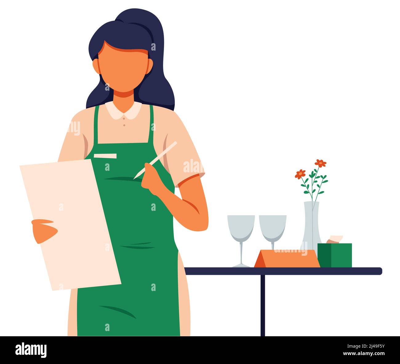 Waitress Taking Order Stock Vector Image Art Alamy
