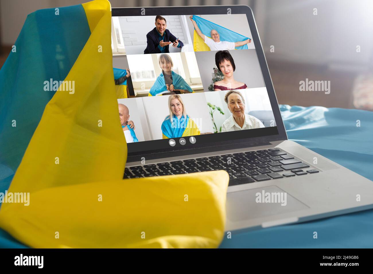 laptop, ukraine, video chats. video conference Stock Photo Alamy