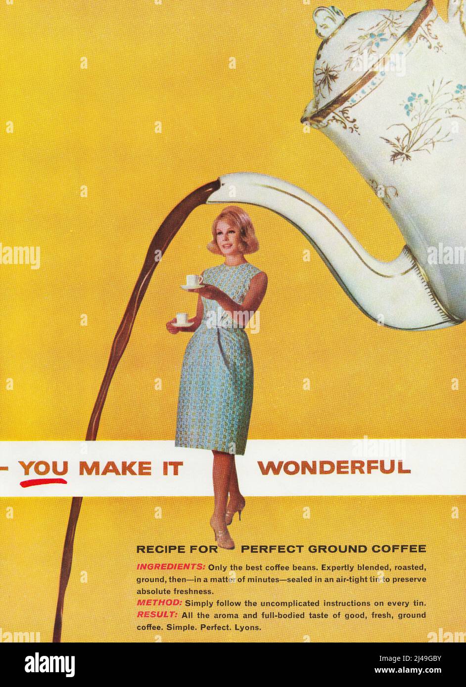 Lyons ground coffee tined coffee vintage advertisement advert 1960s