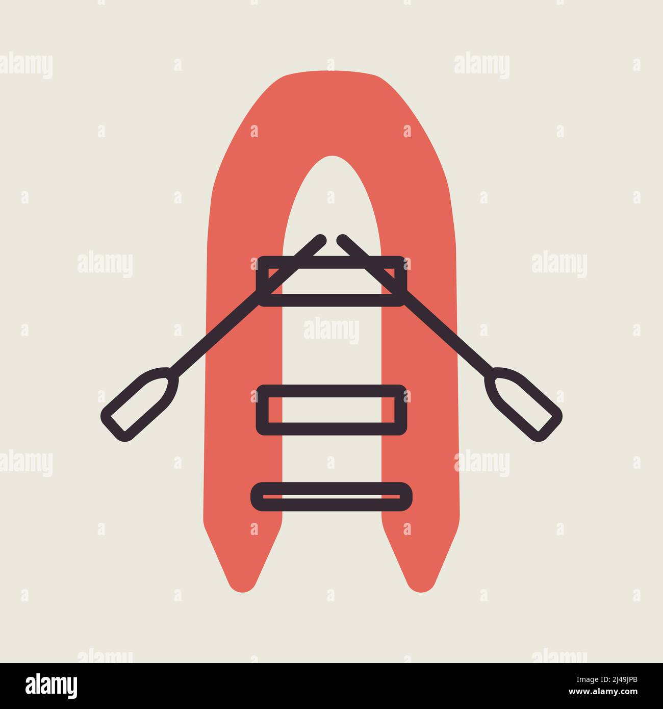 Inflatable rubber boat vector icon. Graph symbol for travel and tourism ...