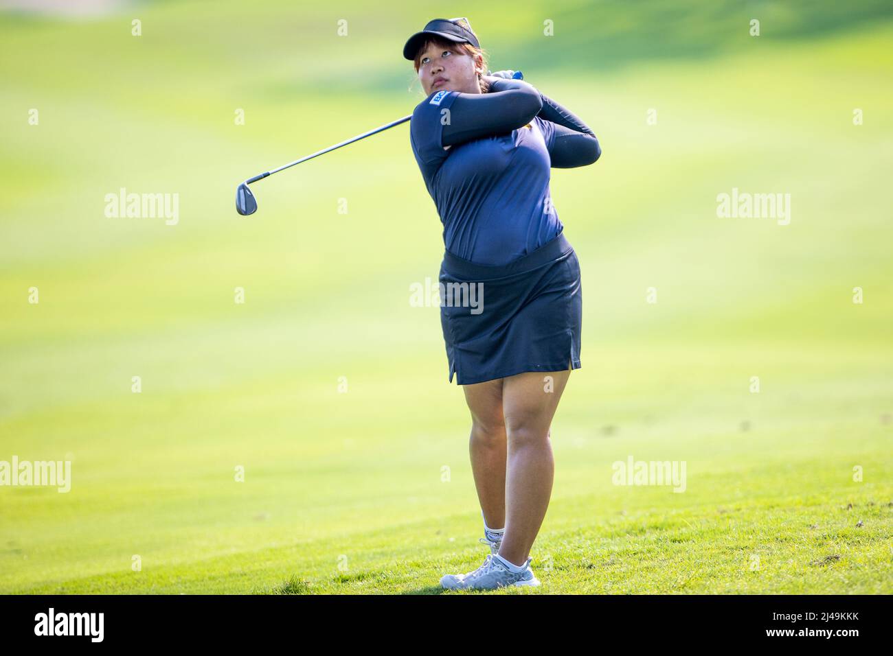 Pattaya Thailand - April 13:  Chanettee Wannasaen of Thailand during the first round of the Trust Golf Asian Mixed Stableford Challenge at Siam Country Club Waterside Course on April 13, 2022 in Pattaya, Thailand (Photo by Orange Pictures) Stock Photo
