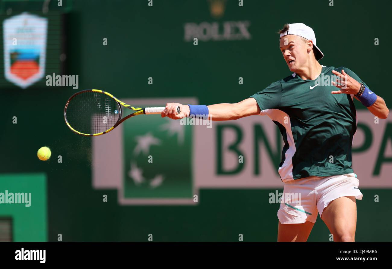 Tennis - ATP Masters 1000 - Monte Carlo Masters - Monte-Carlo Country Club,  Roquebrune-Cap-Martin, France - April 13, 2022 Denmark's Holger Rune in  action during his second round match against Norway's Casper