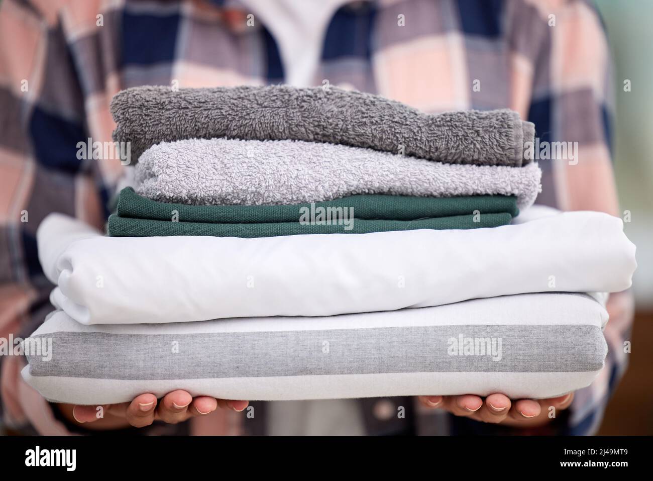 Theres nothing better than fresh laundry. Shot of an unrecognizable