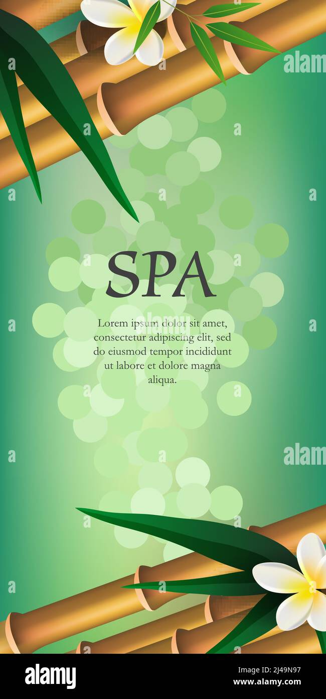 lille gås det sidste Spa lettering, bamboo and flowers. Spa salon advertising poster design.  Typed text, calligraphy. For leaflets, flyers, brochures, posters or  banners Stock Vector Image & Art - Alamy