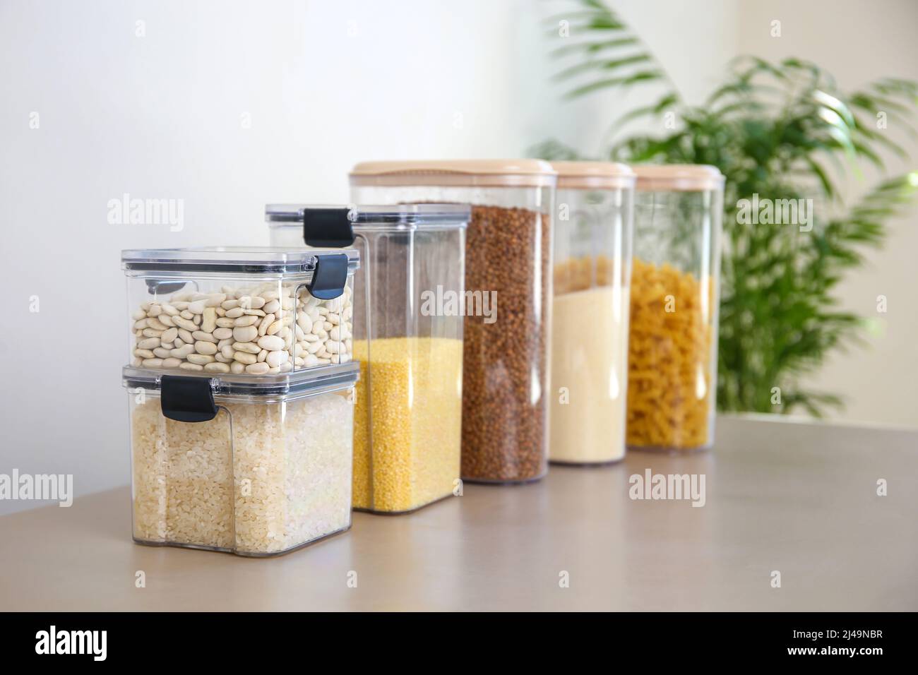 Containers for storing bulk products in the kitchen Stock Photo Alamy