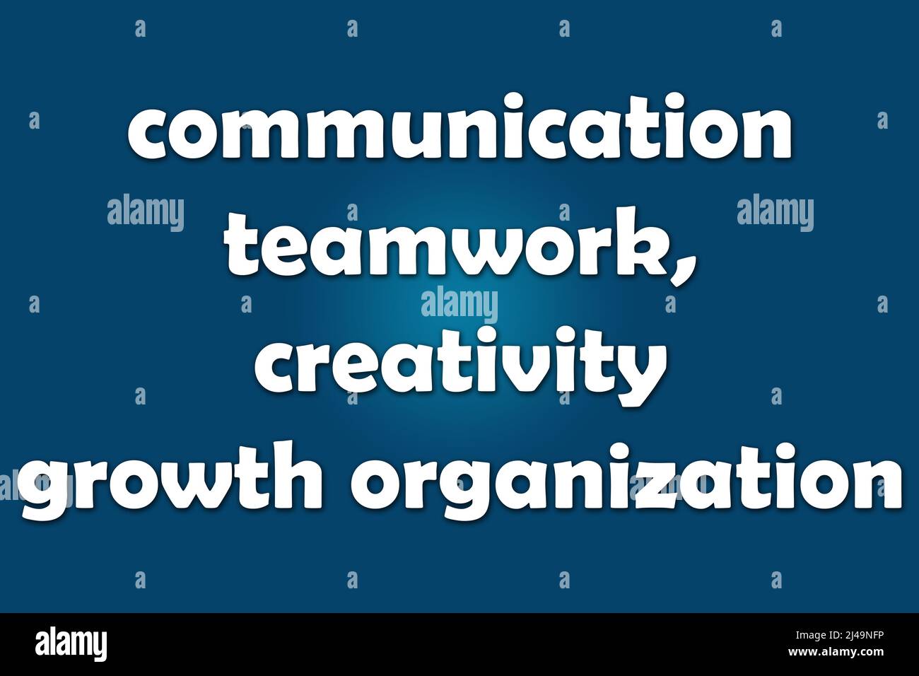 communication teamwork, creativity growth organization. text. dark blue gradient background Stock Photo