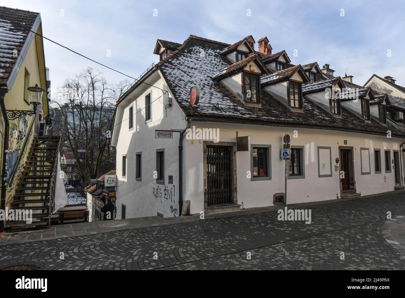 Ljubljana: Trubarjeva street. Slovenia Stock Photo - Alamy