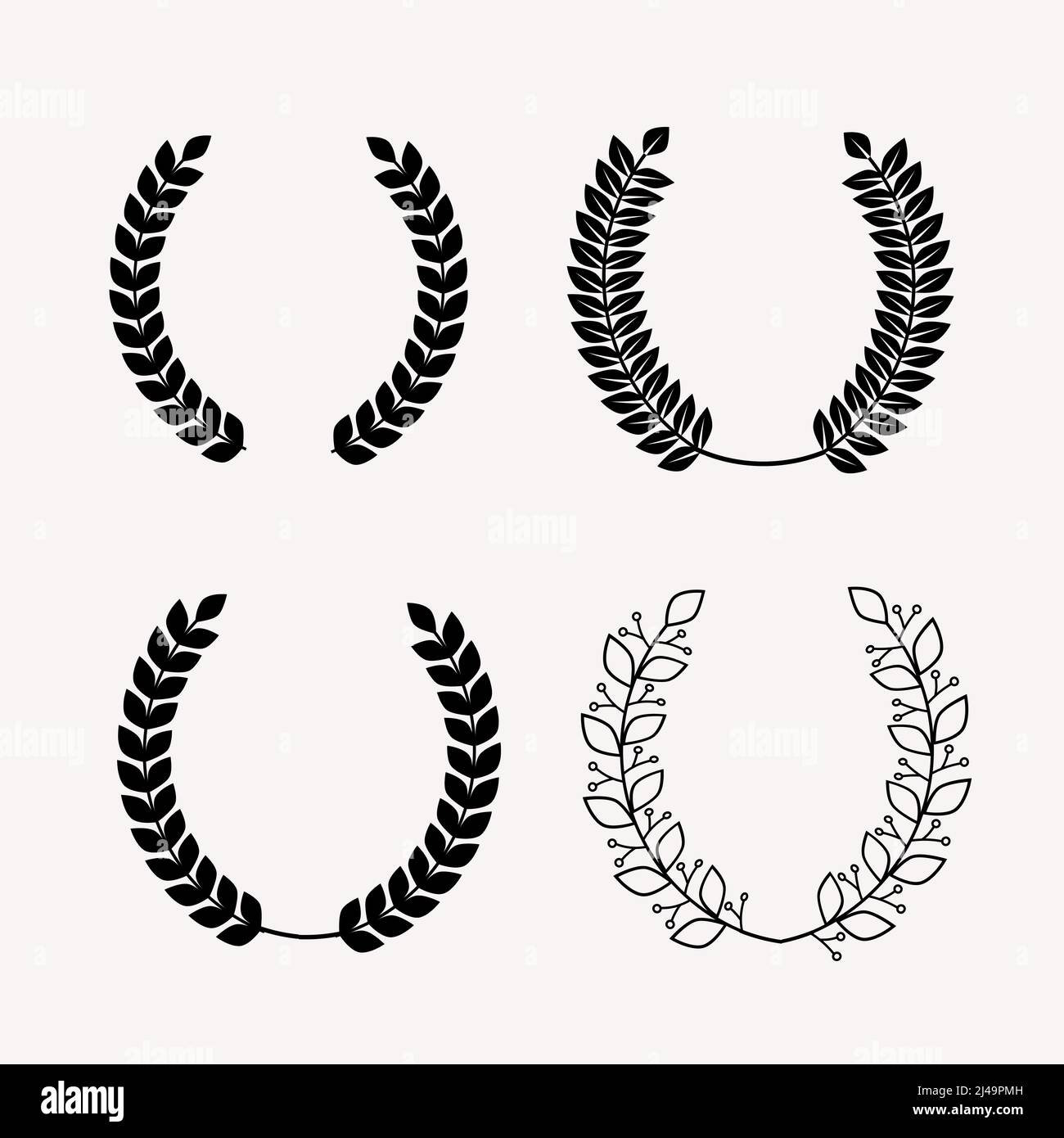 Laurel wreath black silhouette hi-res stock photography and images - Alamy