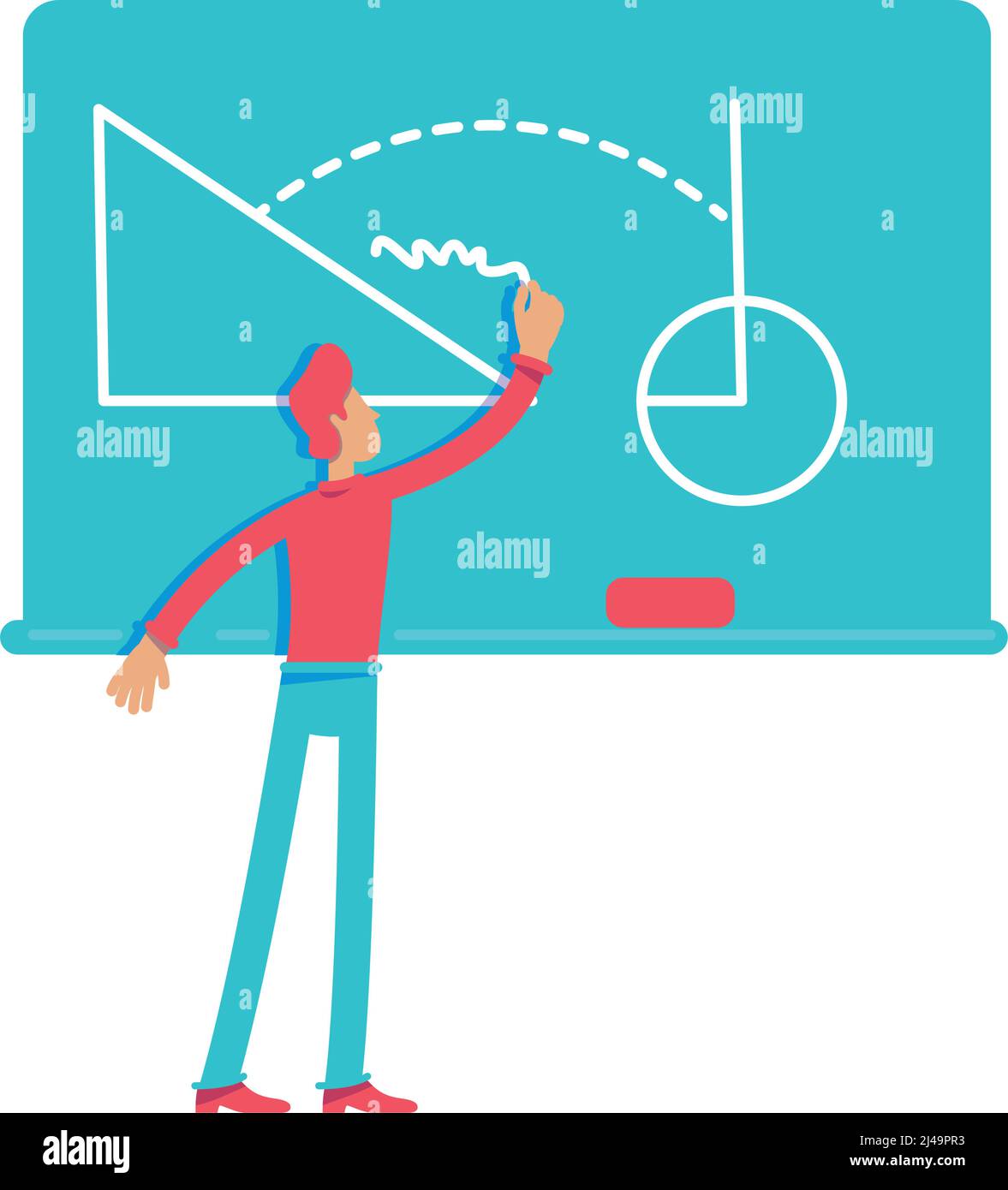 Man solving hard math problems semi flat color vector character Stock ...
