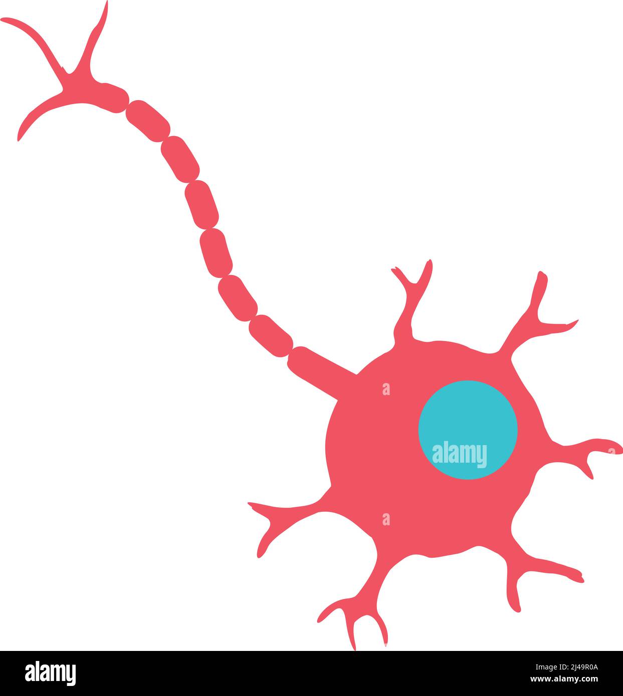 Abnormal red cell with outgrowth semi flat color vector object Stock Vector