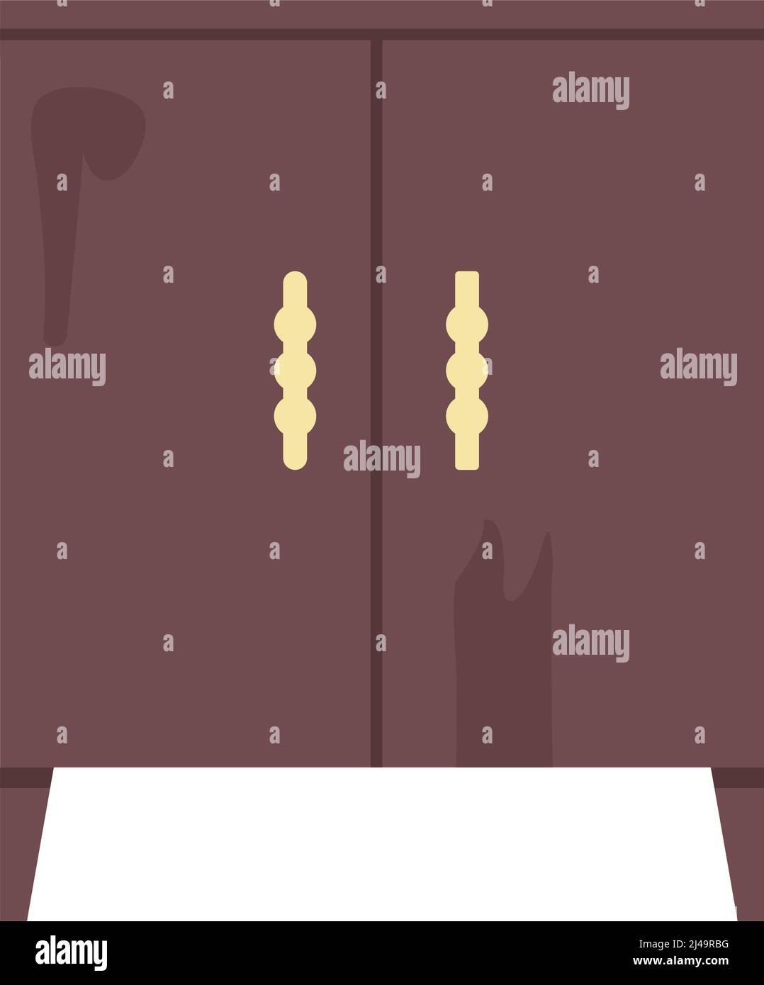 Wooden cupboard semi flat color vector object Stock Vector