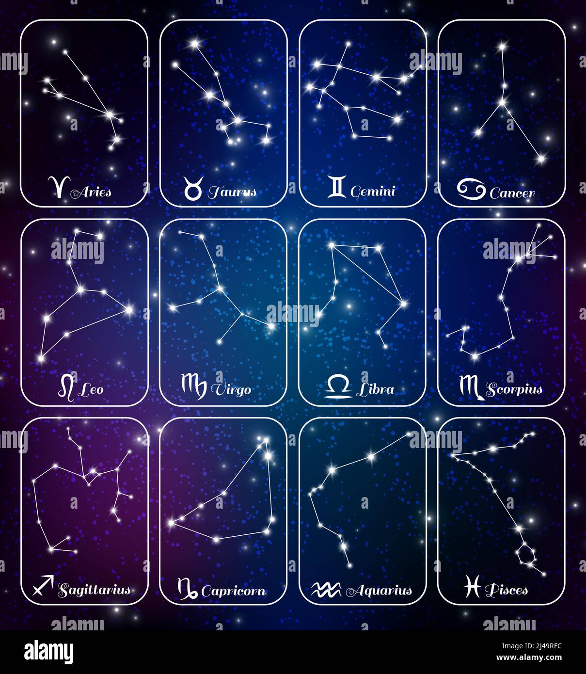 12 zodiac signs Stock Vector Images - Alamy
