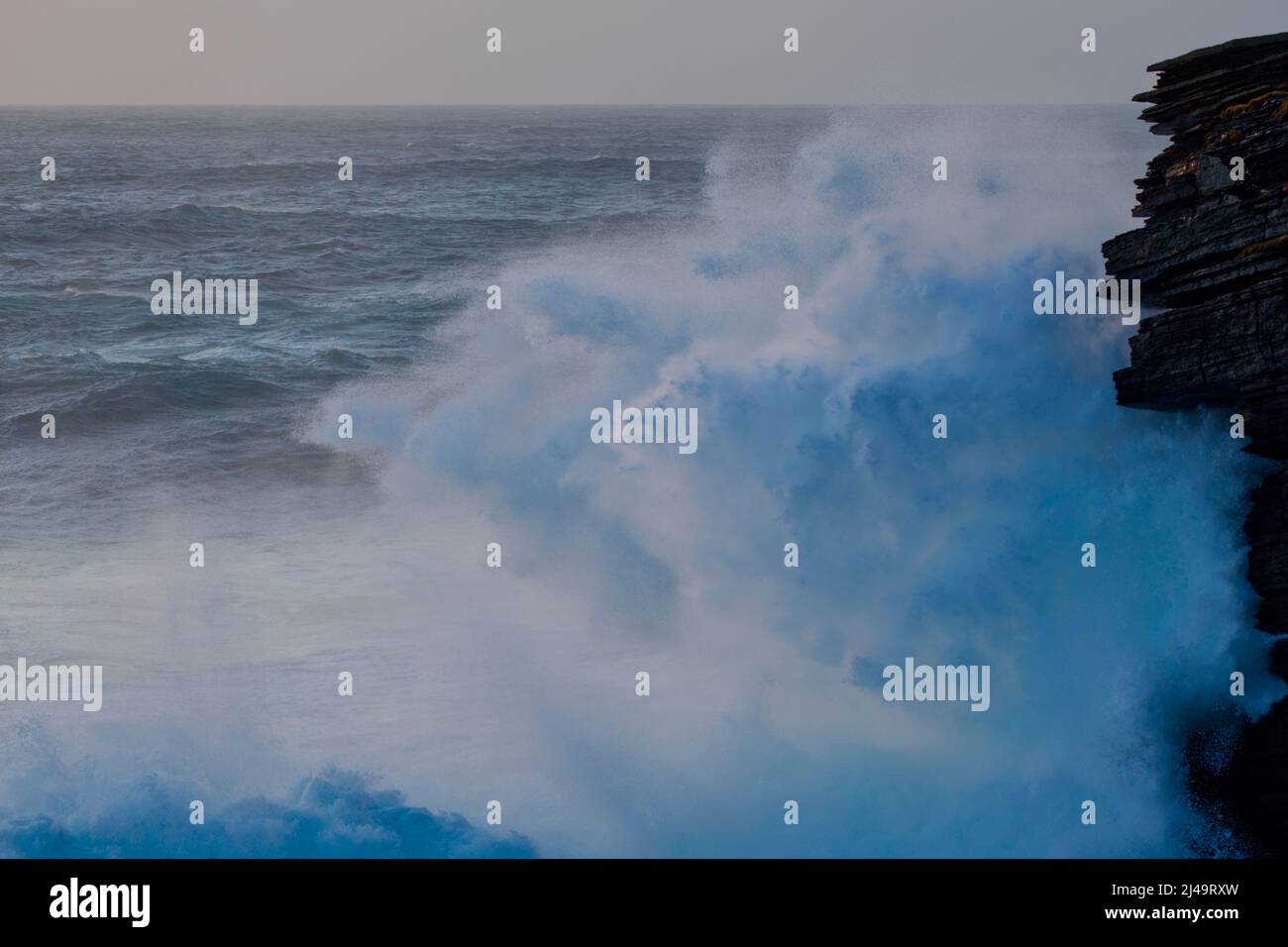 Stormy seas at Marwick, Orkney Isles Stock Photo