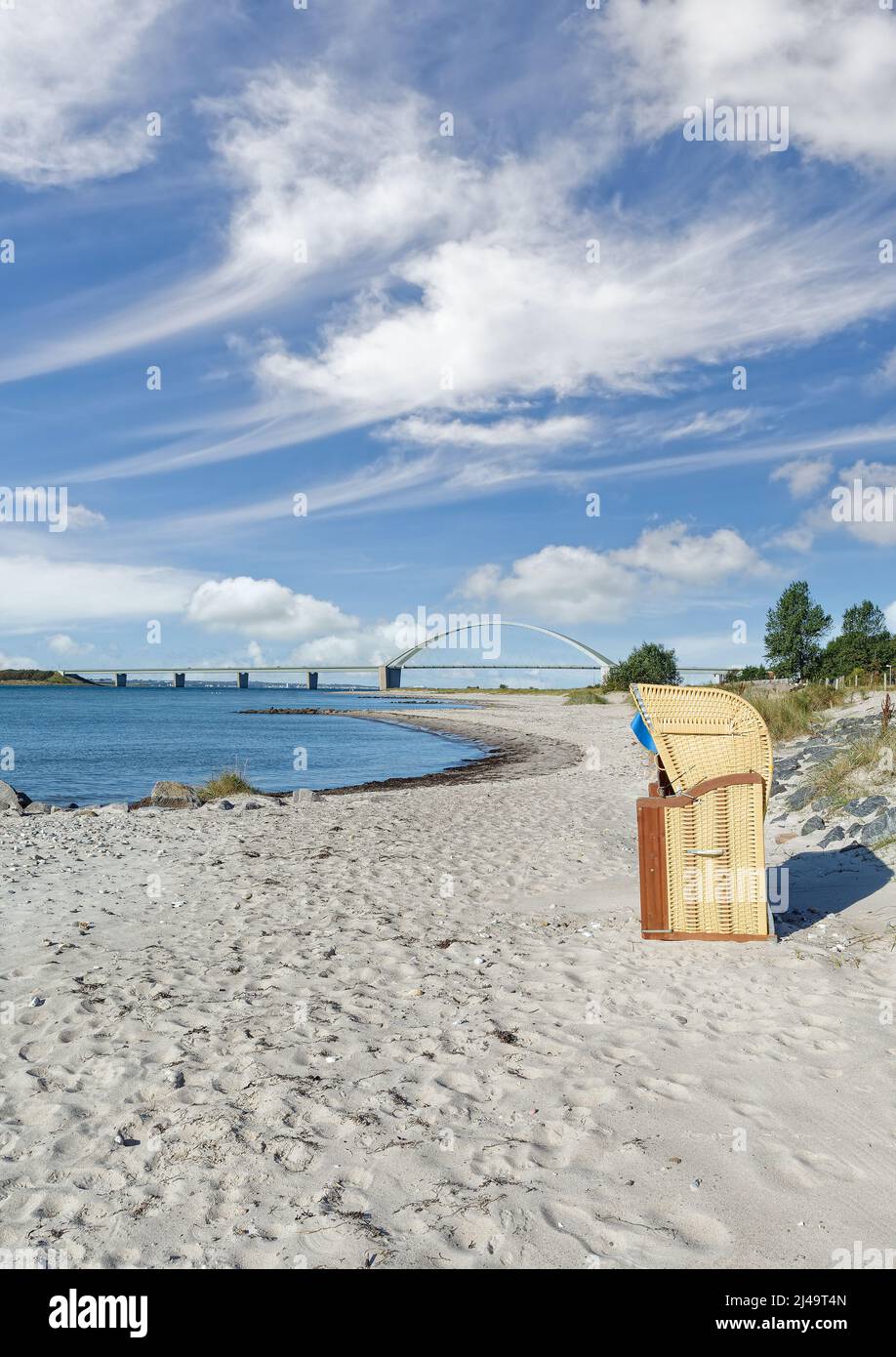 view to Fehmarnsund Bridge,Fehmarn,baltic Sea,Schleswig-Holstein,Germany Stock Photo
