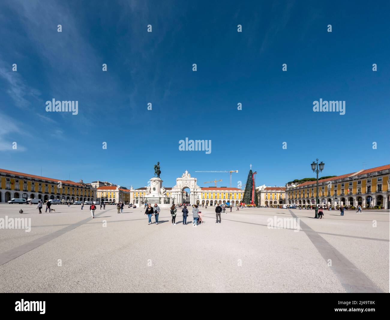 Lisbon, Portugal November, 2021 Praca do Comercio harbourfacing plaza in Portugal's capital