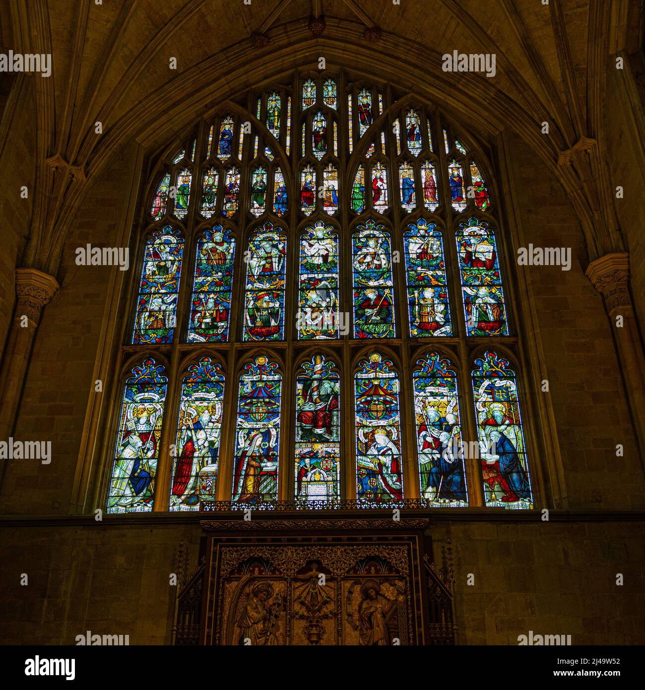 Stained glass windows winchester cathedral hi-res stock photography and ...