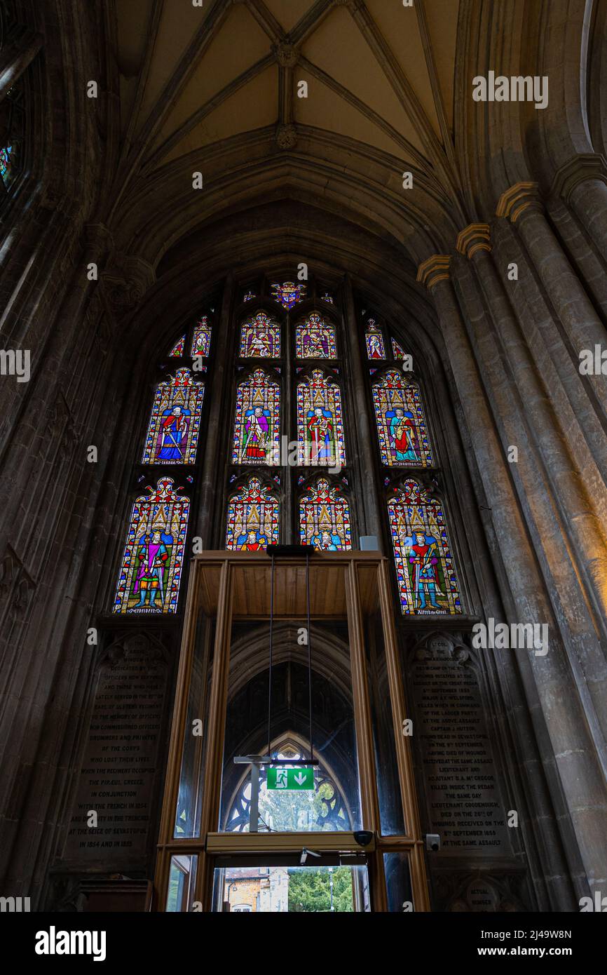 Stained glass windows winchester cathedral hi-res stock photography and ...