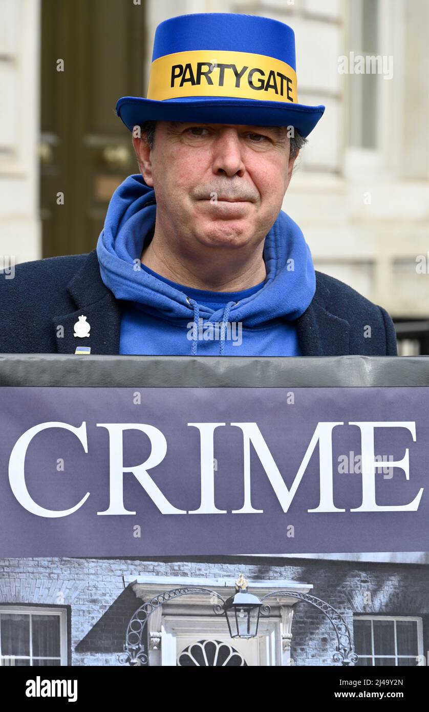 London, UK. Steve Bray and SODEM protesters with a sense of humour demonstrated outside Downing Street at the latest scandal to befall Boris Johnson and Rishi Sunak. Whitehall, Westminster. Credit: michael melia/Alamy Live News Stock Photo