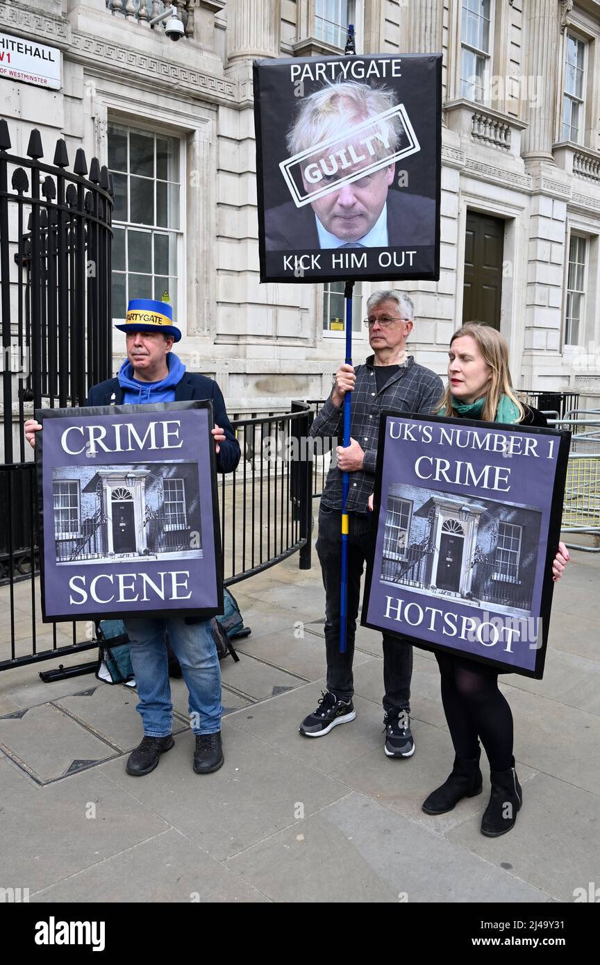 London, UK. Steve Bray and SODEM protesters with a sense of humour demonstrated outside Downing Street at the latest scandal to befall Boris Johnson and Rishi Sunak. Whitehall, Westminster. Credit: michael melia/Alamy Live News Stock Photo