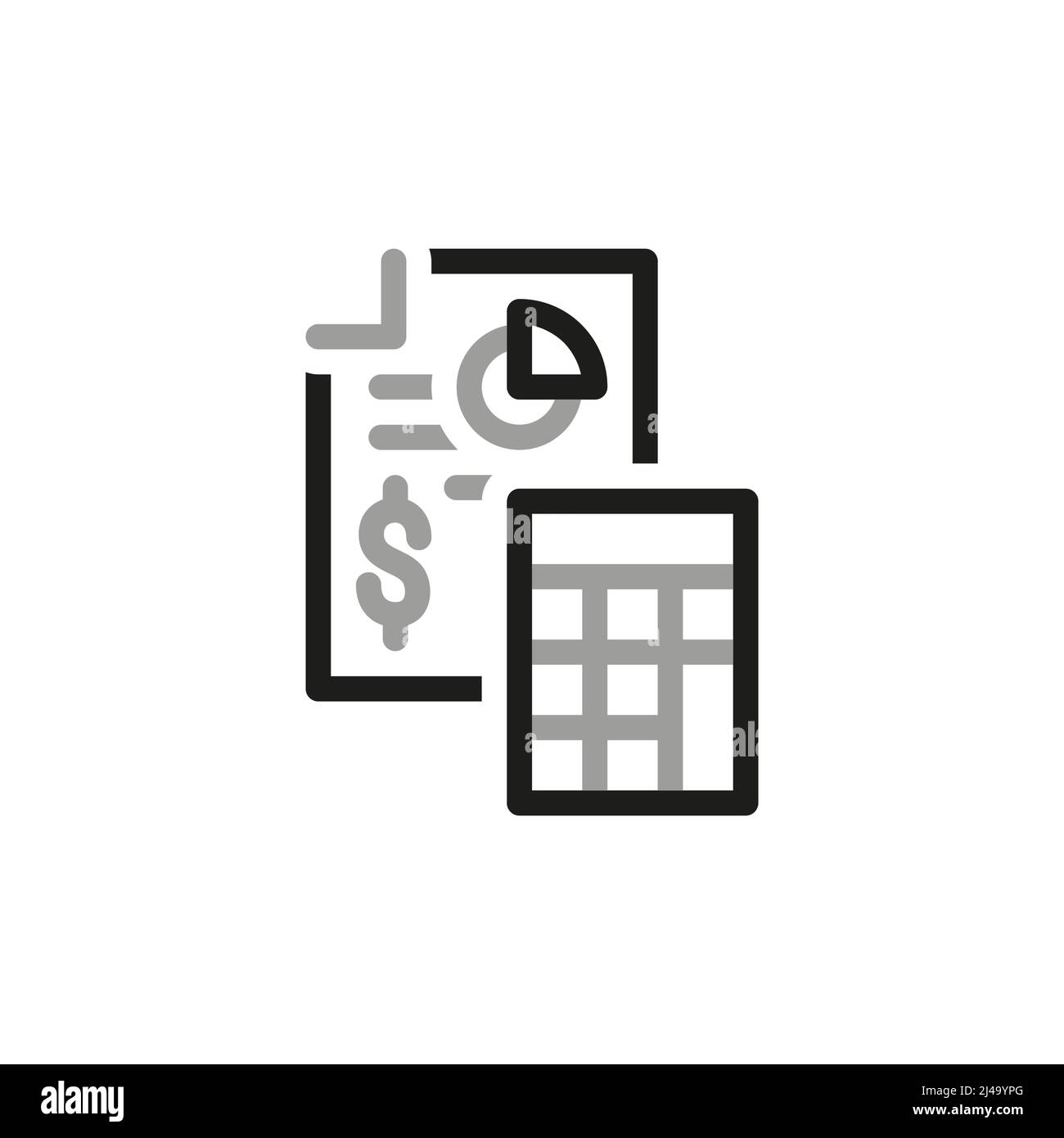 Simple Financial Report Related Vector Line Icon. Financial documents, profit calculation. Stock Vector