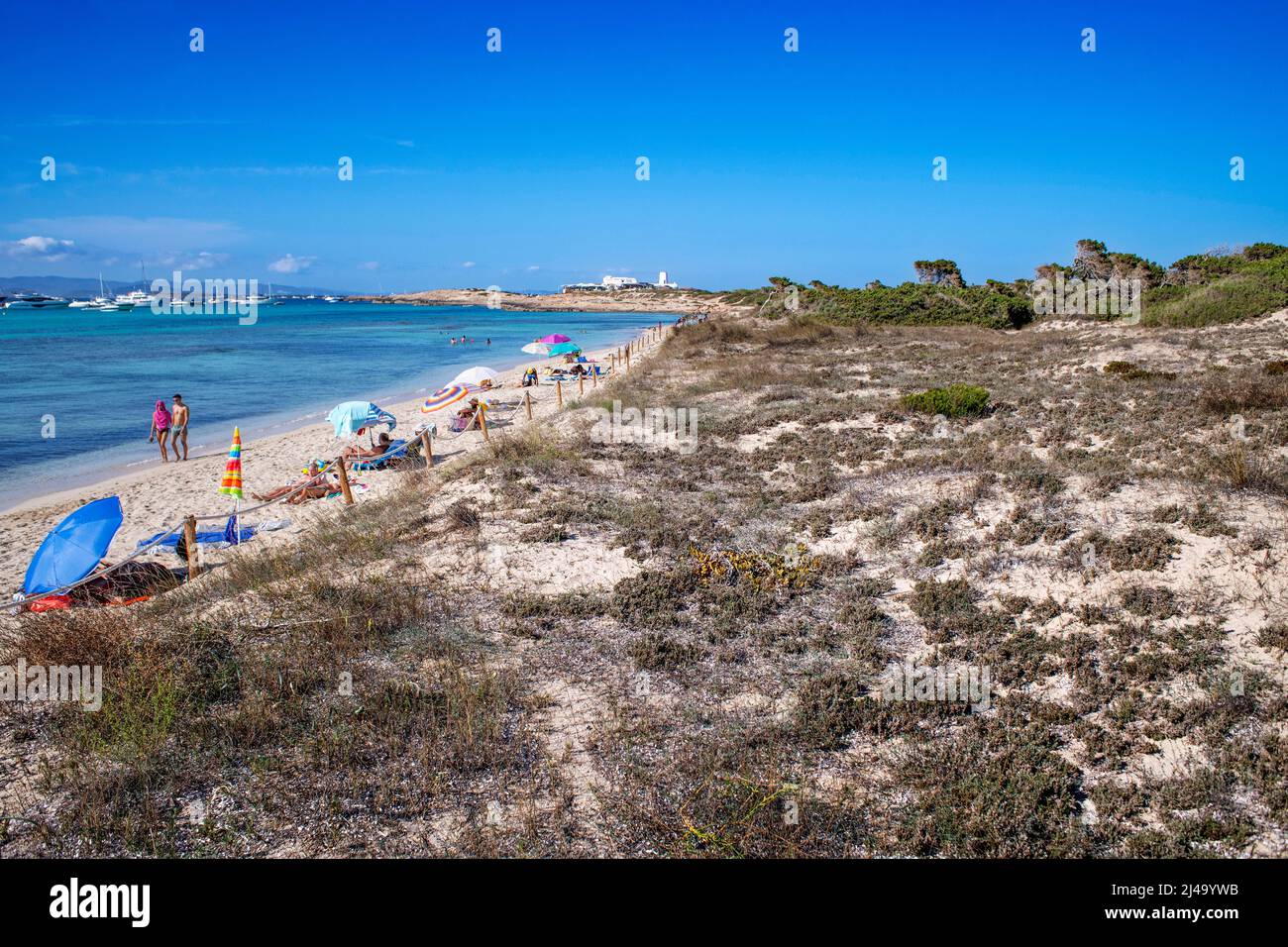 Platja Es Cavall d´en borras beach, Formentera, Balearic islands, Spain. Stock Photo