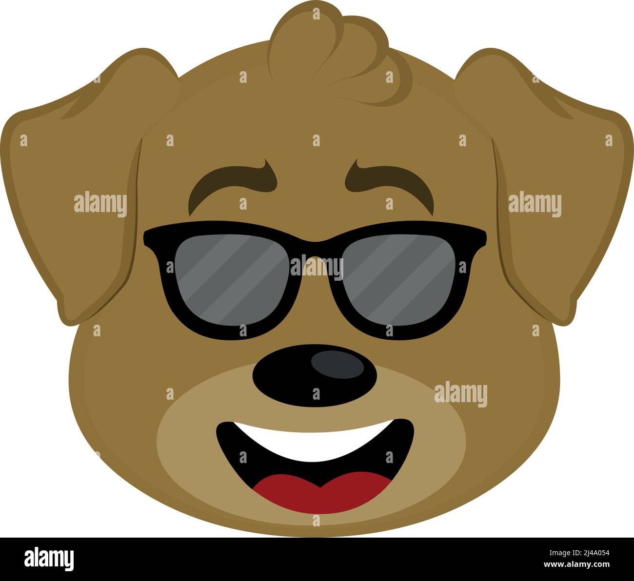 Vector emoticon illustration of the face of a cute cartoon dog with  sunglasses Stock Vector Image & Art - Alamy
