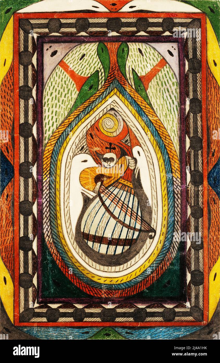 Swiss artist Adolf Wölfli, Art Brut painting - Musikant