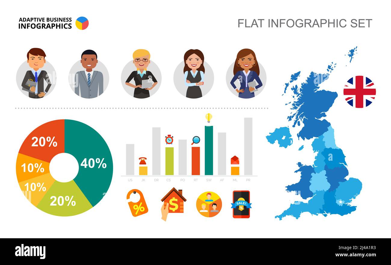 Progress review bar and pie charts template for presentation. Business data visualization. Workflow, finance, accounting or management creative concep Stock Vector