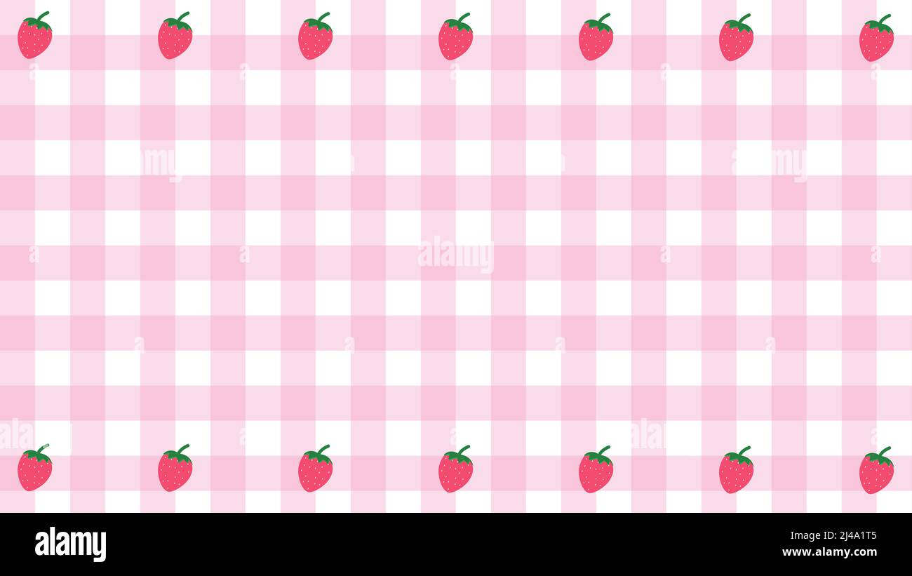 cute pink gingham with strawberry, checkered, tartan pattern background,  perfect for wallpaper, backdrop, postcard, background Stock Photo - Alamy