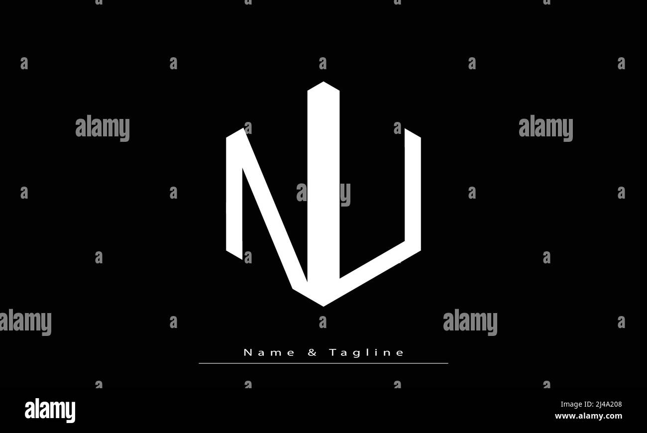 Alphabet letters Initials Monogram logo NU , UN Stock Vector