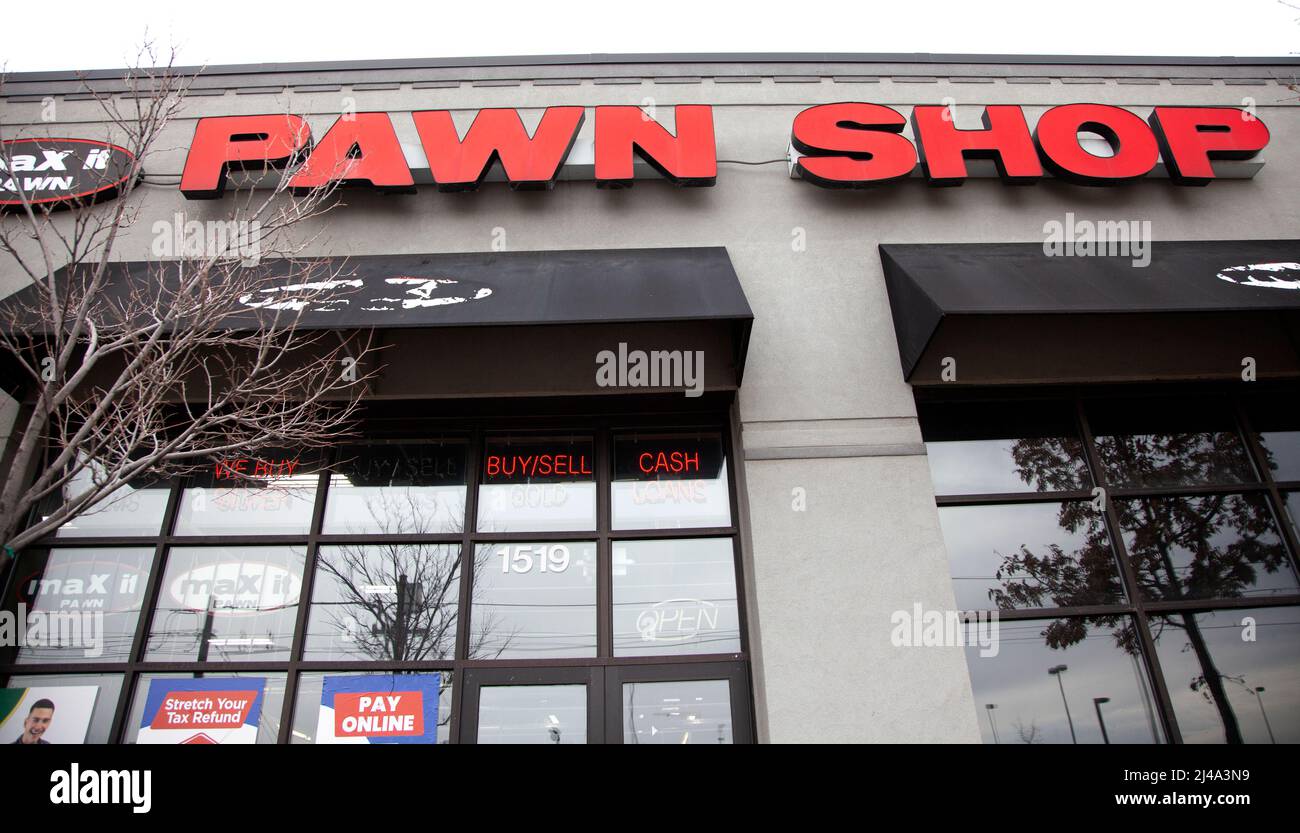 Pawn Shop on  University Avenue. St Paul Minnesota MN USA Stock Photo