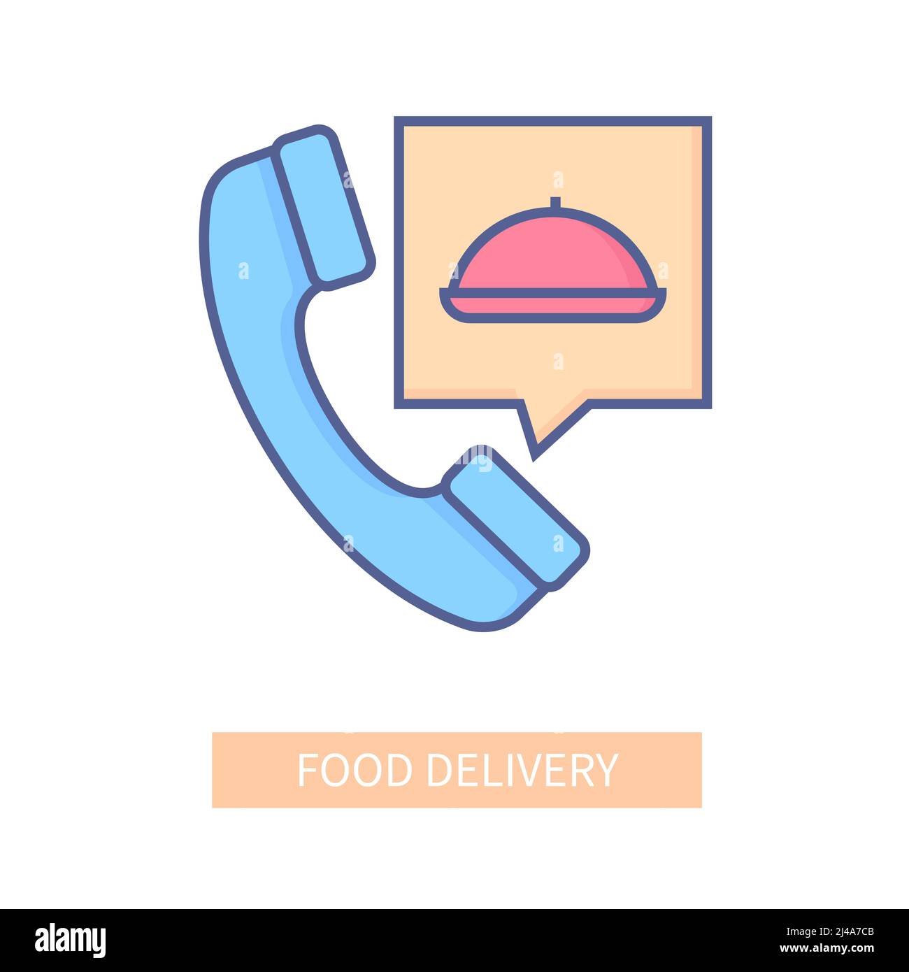 Food delivery - modern colored line design style icon Stock Vector