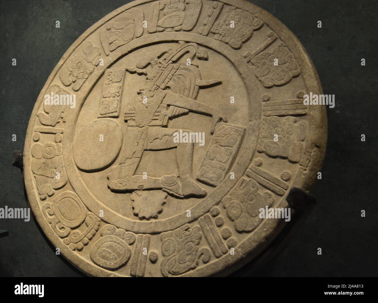 Game Maker of the Precolumbian Ball Game. The disc of Chinkultic Stock Photo