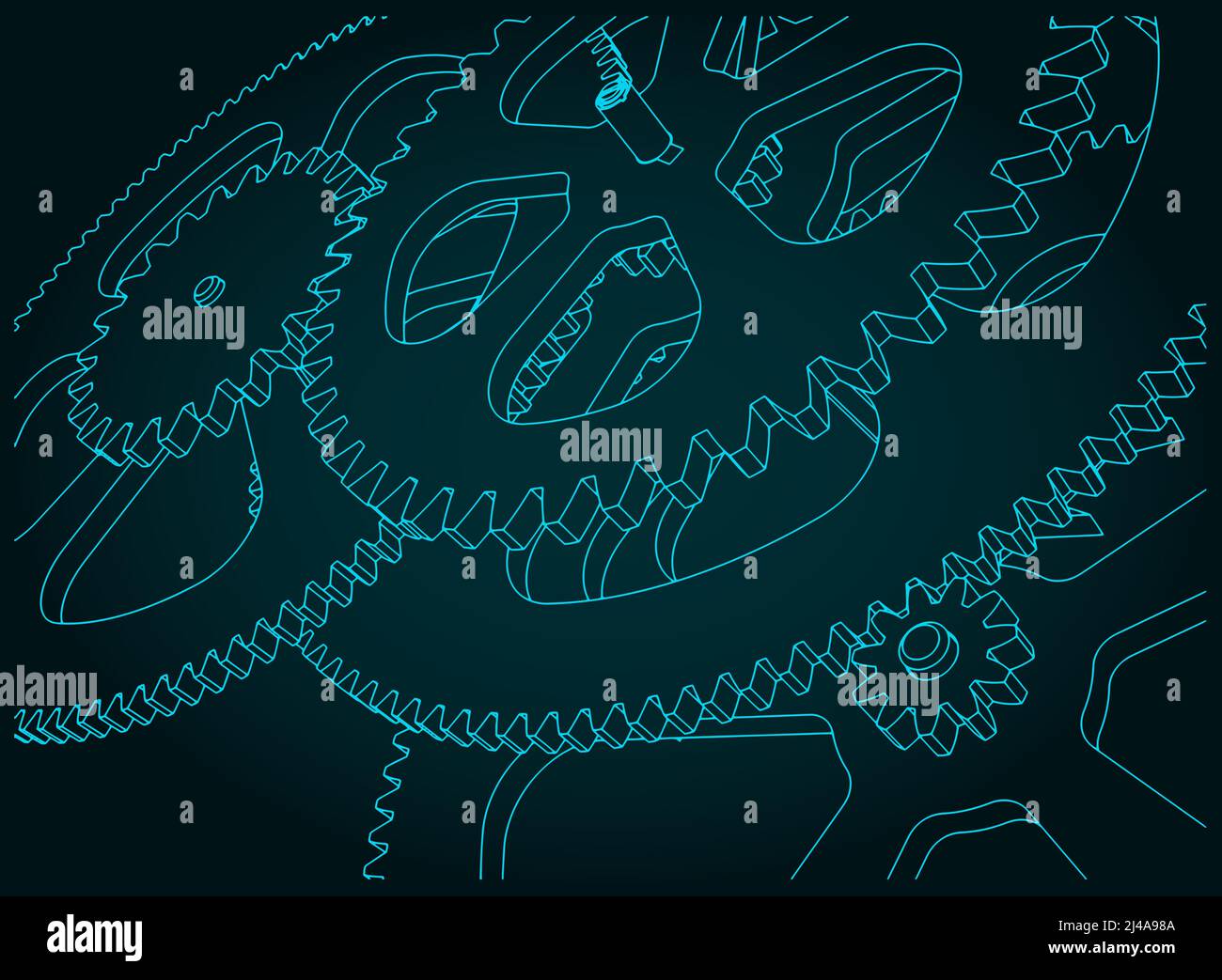 Stylized vector illustration of gear mechanism Stock Vector Image & Art ...
