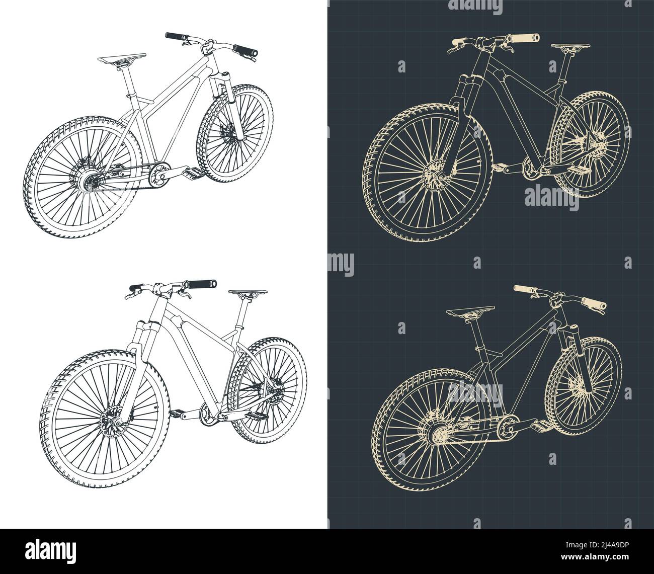Stylized vector illustrations of electric bike Stock Vector