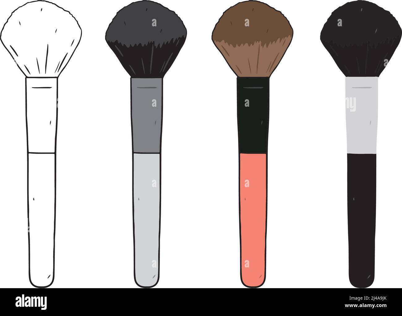 Hand drawn vector illustration of blush brush isolated on white