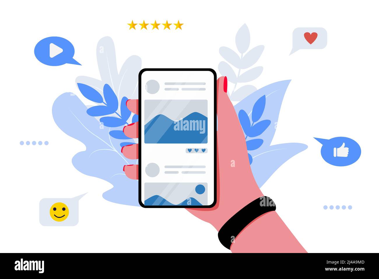 hand with smartphone vector illustration technological concept Stock Vector