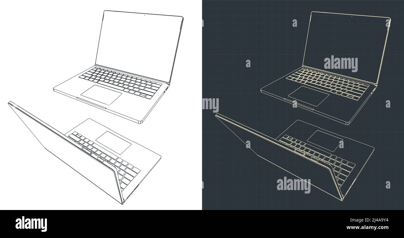 Stylized vector illustrations of modern laptop Stock Vector Image & Art ...