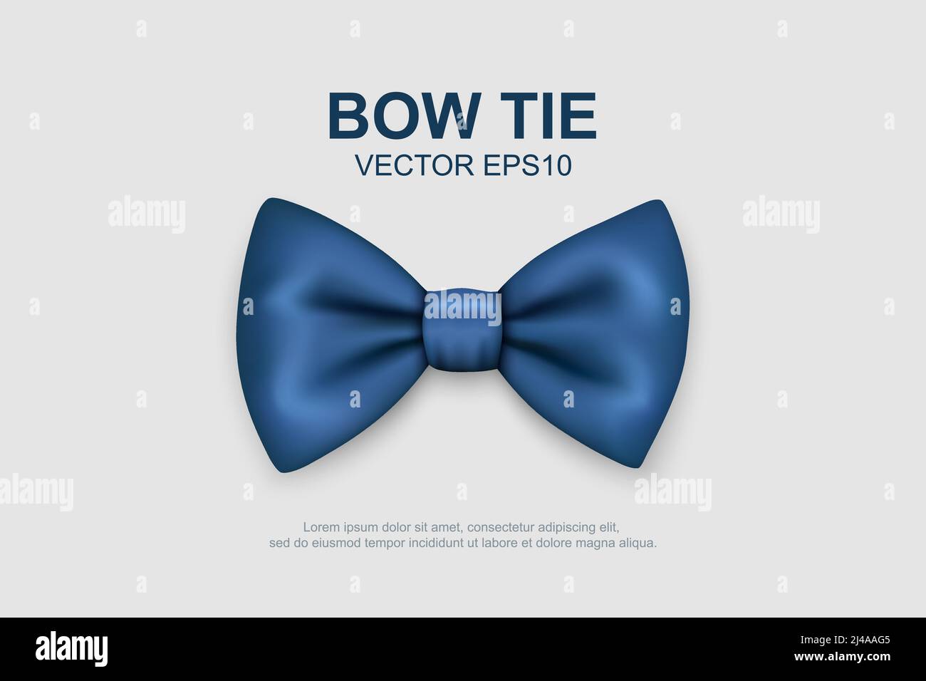 Vector 3d Realistic Blue Bow Tie Icon Closeup Isolated on White ...