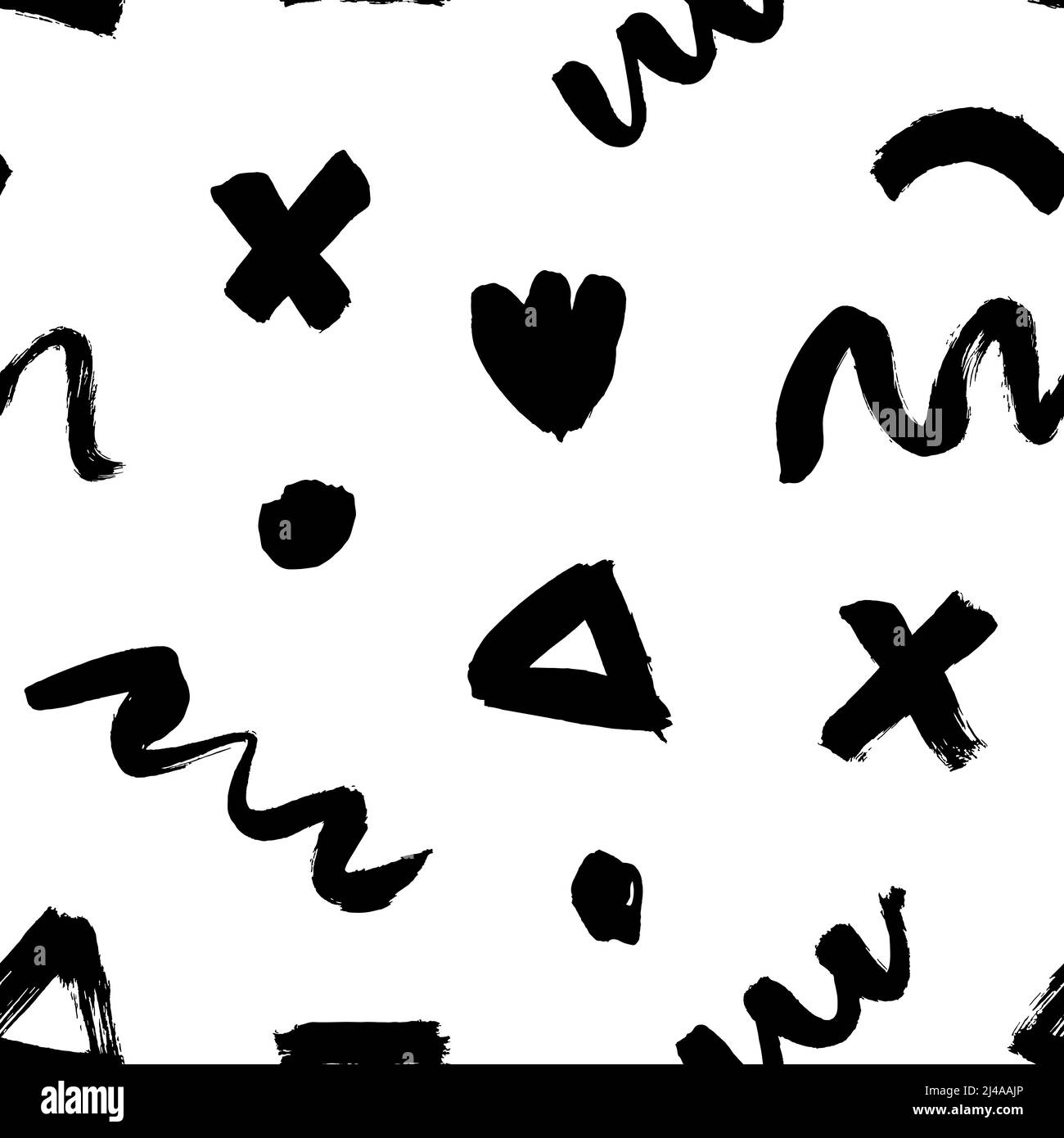 Vector black seamless pattern in Memphis style Stock Vector Image & Art ...