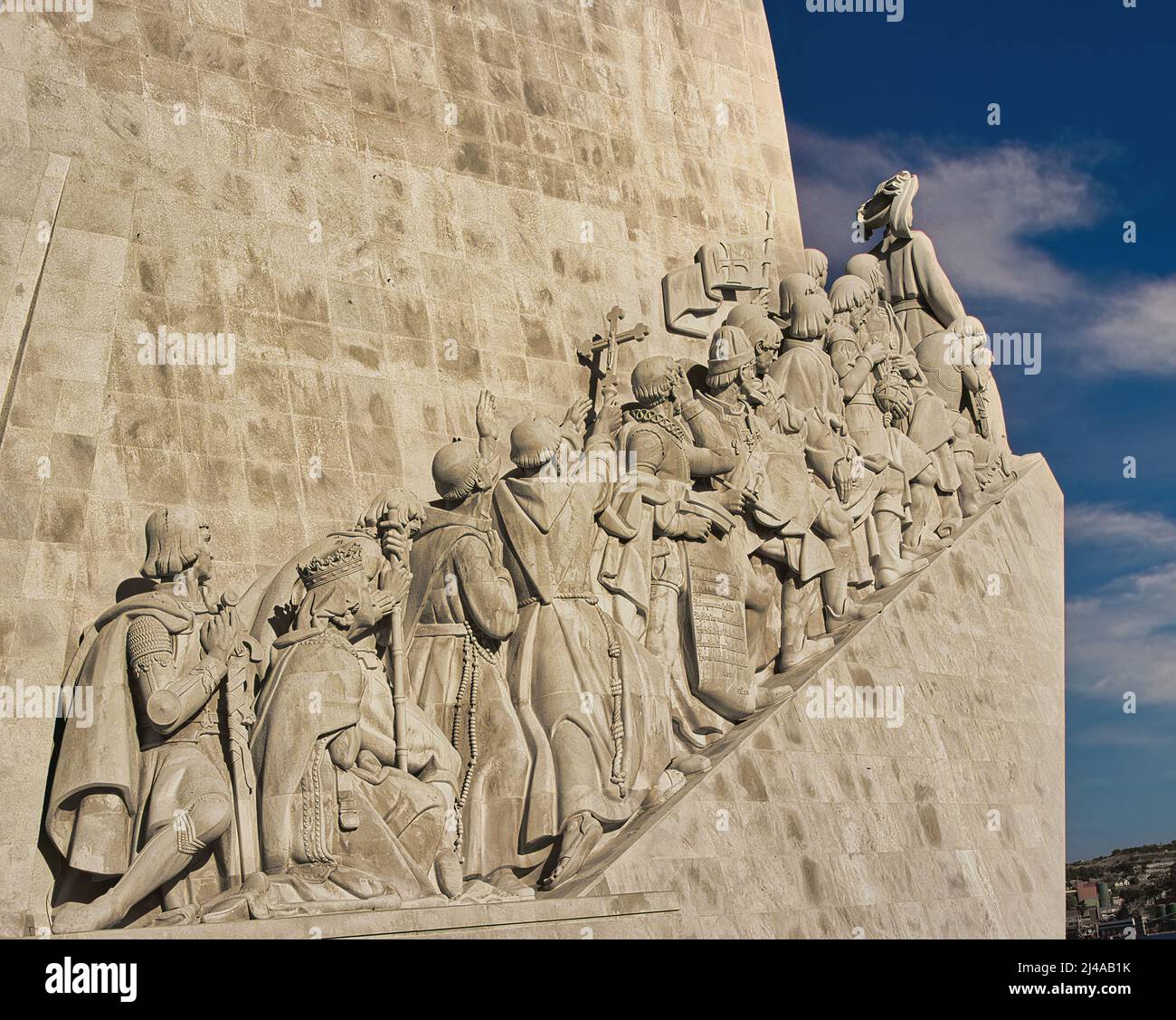Padrão dos Descobrimentos, (Monument of the Discoveries) the monument celebrates the Portuguese Age of Discovery during the 15th and 16th centuries. Stock Photo