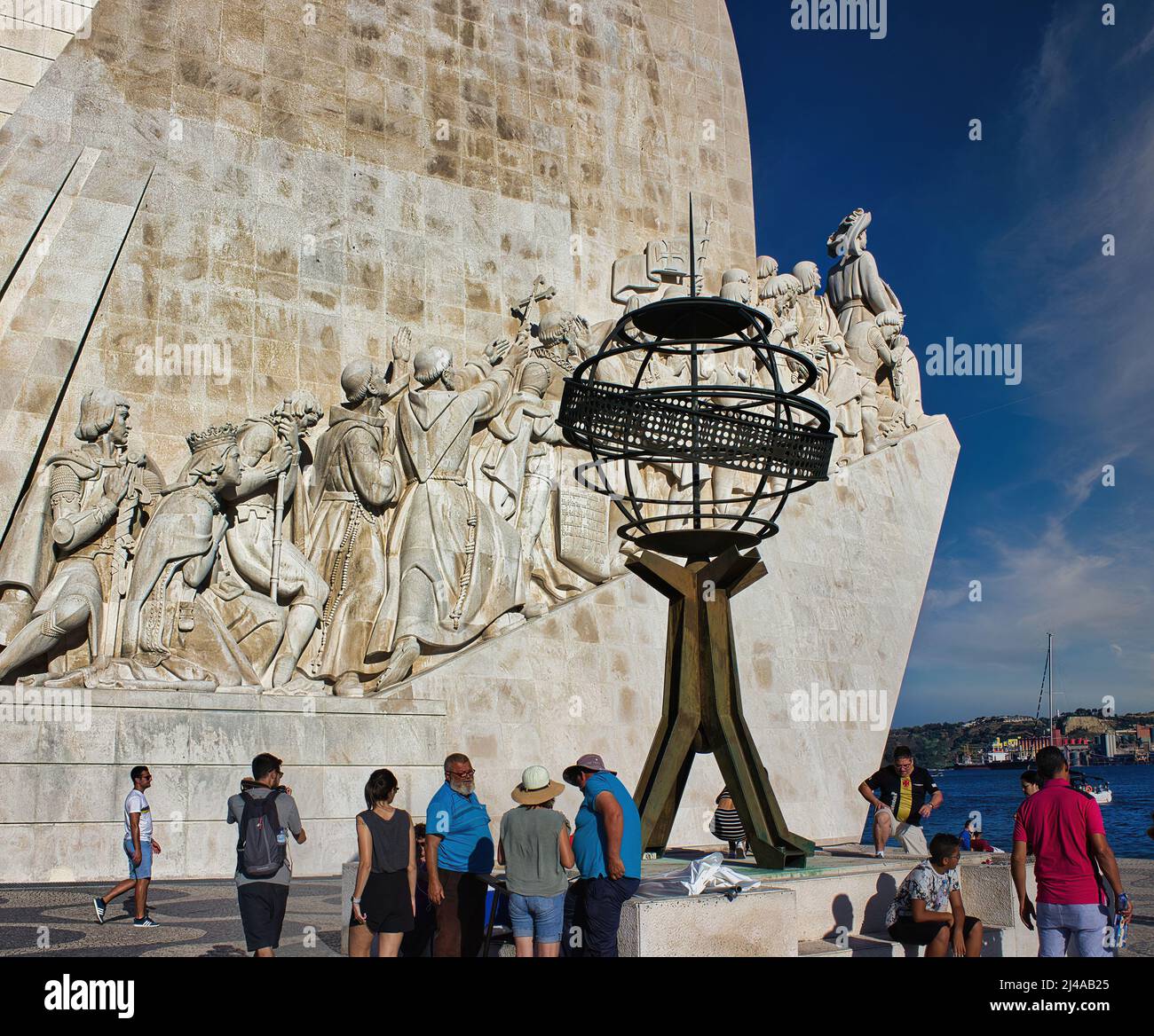 Padrão dos Descobrimentos, (Monument of the Discoveries) the monument celebrates the Portuguese Age of Discovery during the 15th and 16th centuries. Stock Photo