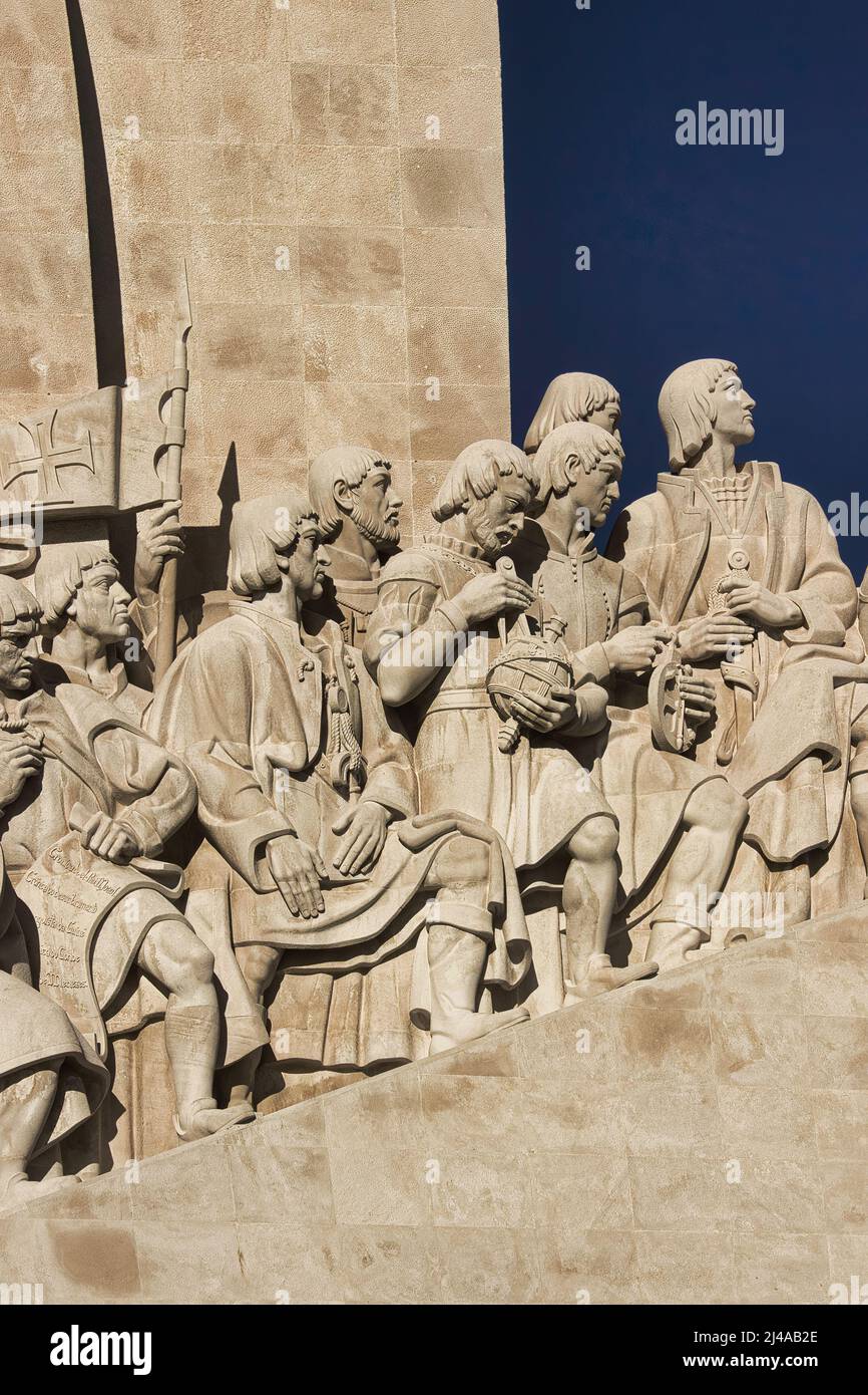 Padrão dos Descobrimentos, (Monument of the Discoveries) the monument celebrates the Portuguese Age of Discovery during the 15th and 16th centuries. Stock Photo