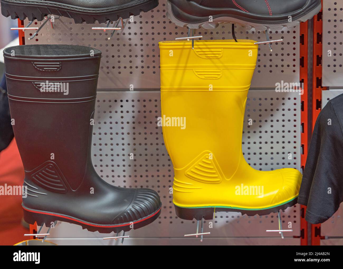 New Rubber Safety Boots With Steel Toes Work Gear Stock Photo Alamy