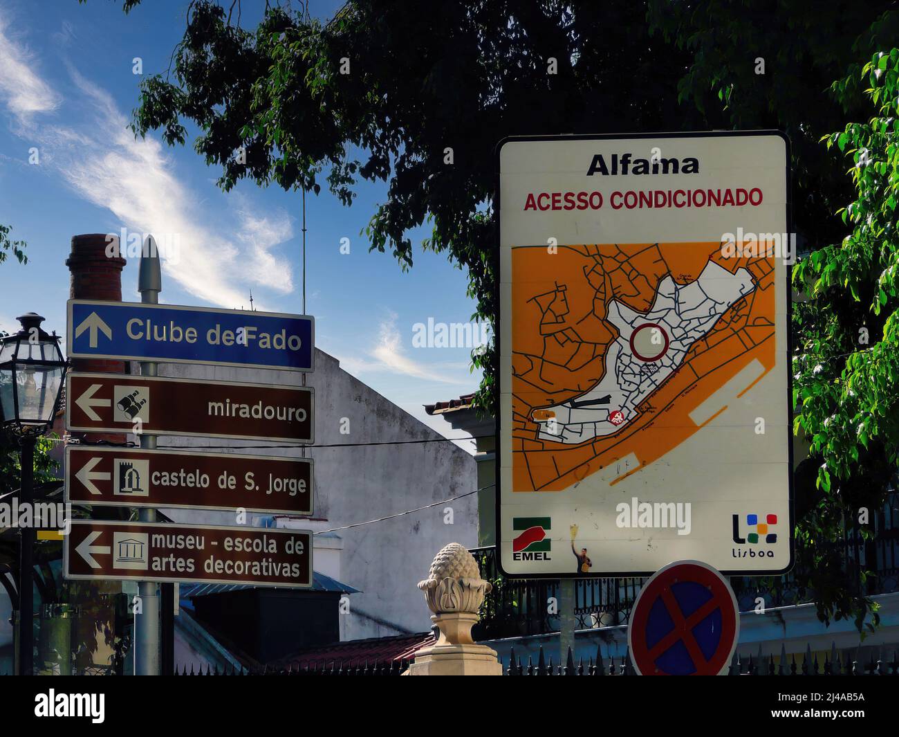 Alfamama is the oldest district of Lisbon, It is a historic district of mixed-use buildings occupied by bars, restaurants and small, quaint shops. Stock Photo