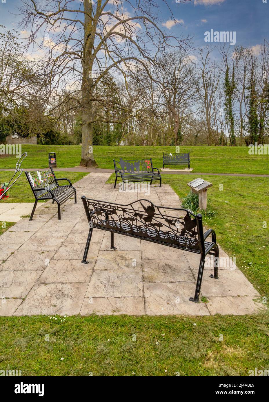 Alcester War Memorial field on Gas House Lane Stock Photo Alamy